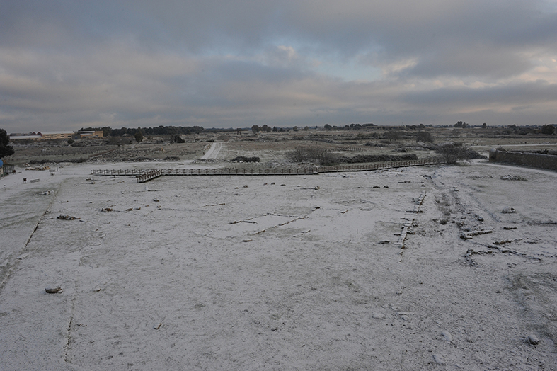 Area archeologica sotto la neve